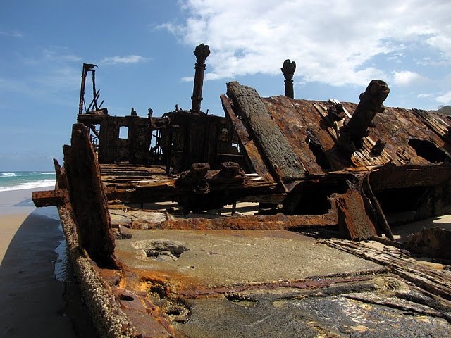 The Maheno Shipwreck on the eastern coast of Fraser