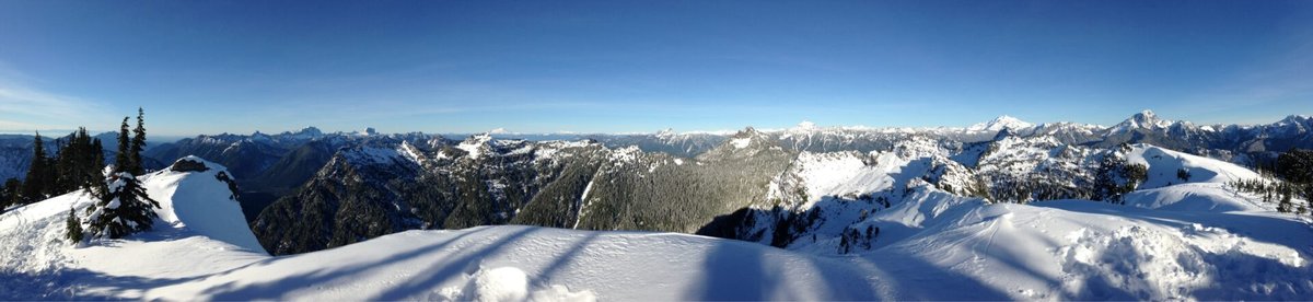 Panorama from the top of Dickerman. Baker, Glacier, and so many peaks!