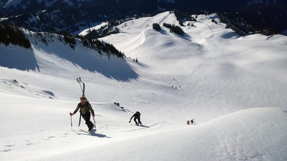 Coming up the pitch to Panorama Point. It's hard to get a perspective on the pitch, but you can see how tiny the people are directly below me. It was steep!