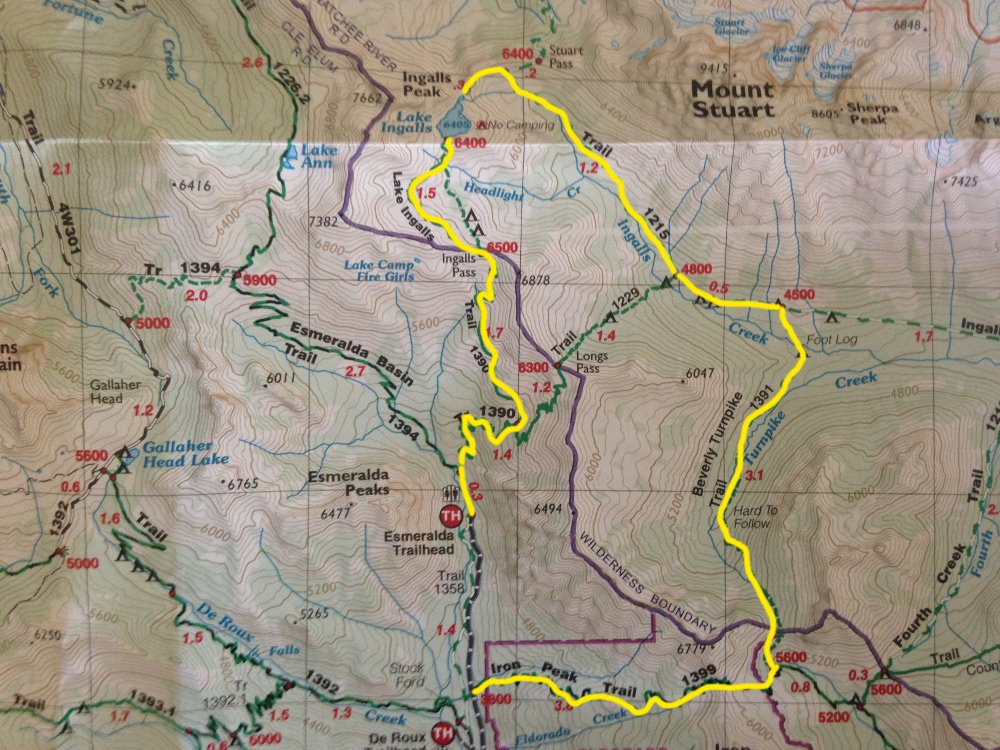 This was Plan A: a 14-mile'ish loop through the Esmeralda where I'd meet up with Annette (theoretically) on the top of Iron